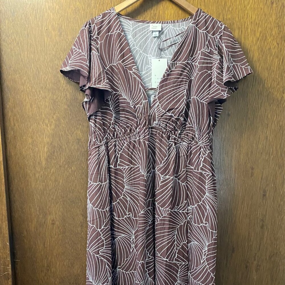 NWT Gorgeous Tropical Print Maxi Dress Sz L